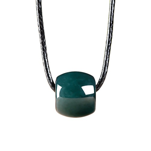 Natural jadeite deep blue water jade good luck pendant necklace Women's jewelry original design gift