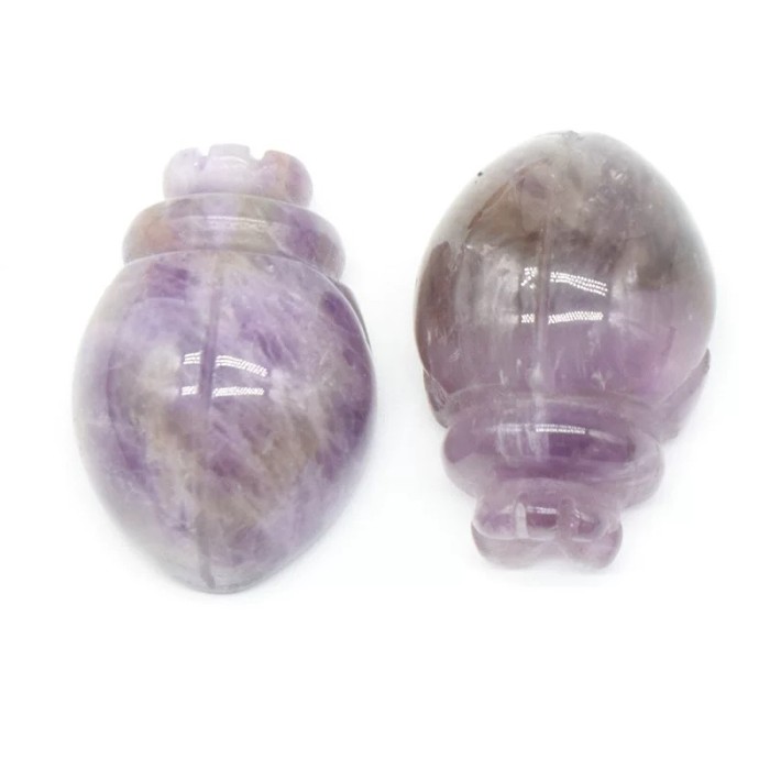 Healing natural jade, crystal quartz, semi-precious stone, 1-inch mini beetle animal ornament, handicraft, statue carving