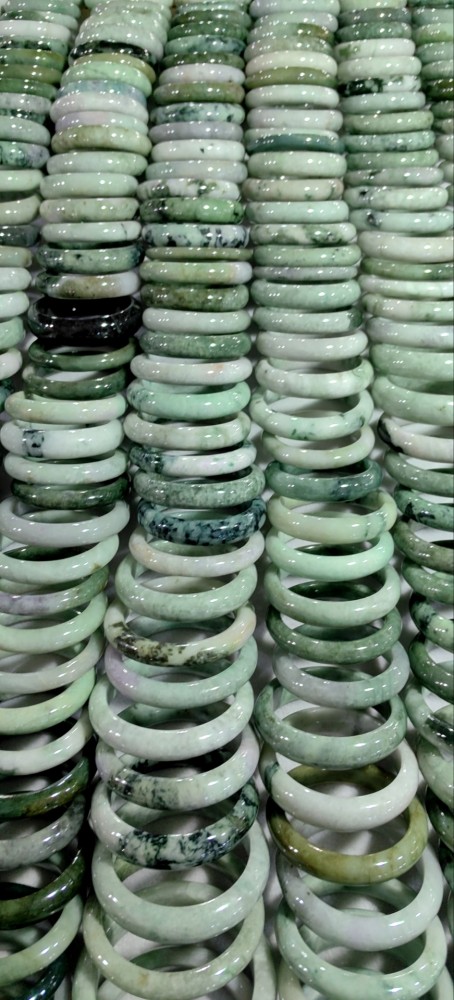 Myanmar a Grade Jade Green 54~60mm Adult Natural Jade Bangle Jadeite Bangle Women Stone Bracelet Charm Bangles