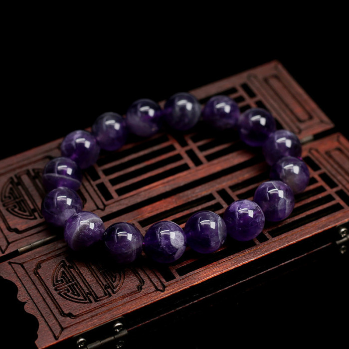 Wholesale natural dark amethyst jade bracelets for both men and women in various sizes, 6/8/10/12/14mm, religious style weddings or gifts