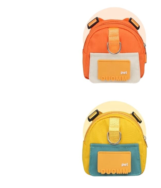 Pet backpack, cartoon dog bag, outdoor travel dog small backpack, pet supplies, can be put in a garbage bag, pull-out design