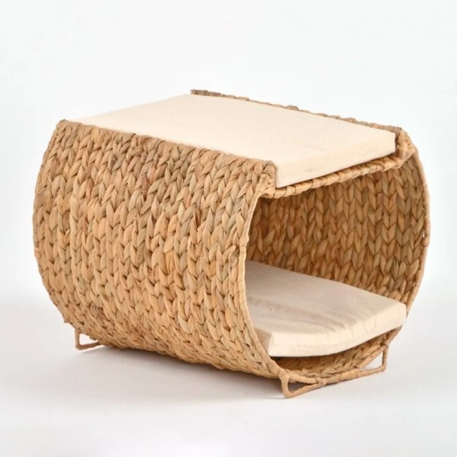 Natural water hyacinth cat villa hammock woven pet accessories and cat products produced by Vietnamese manufacturers