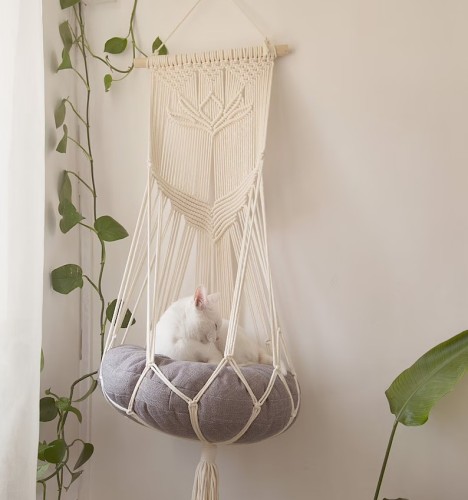 Customized Bohemian Markram cat hammock, Markram hammock cotton rope handcrafted hammock swing pet supplies