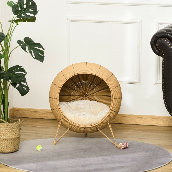 Pet supplies manufacturing accepts design, price negotiation, custom wicker cat beds, elevated rattan cat baskets
