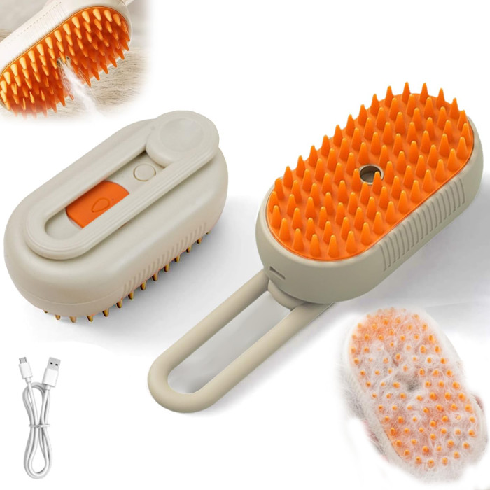 New steam dog brush 3-in-1, dog steam dog brush, dog spray massage comb, pet grooming comb, hair removal brush, pet supplies