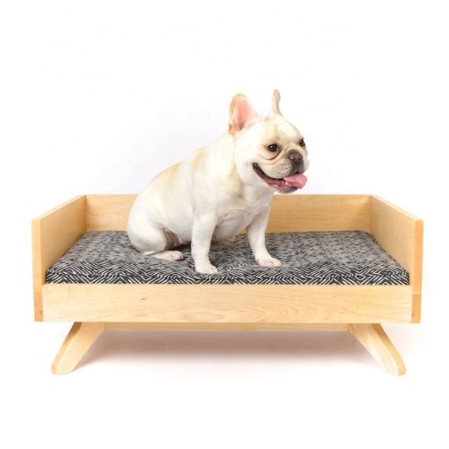 High-end and comfortable wooden pet bed with cushions, supplied by ODM/ wholesaler for dogs made in Vietnam