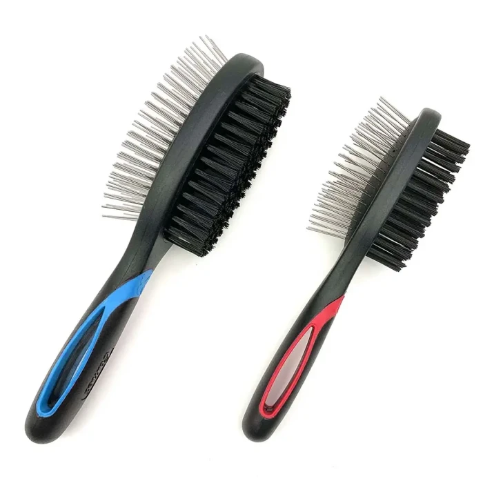 High-quality customized stainless steel pet grooming brushes, OEM pet products, nylon TPR polypropylene material grooming tools