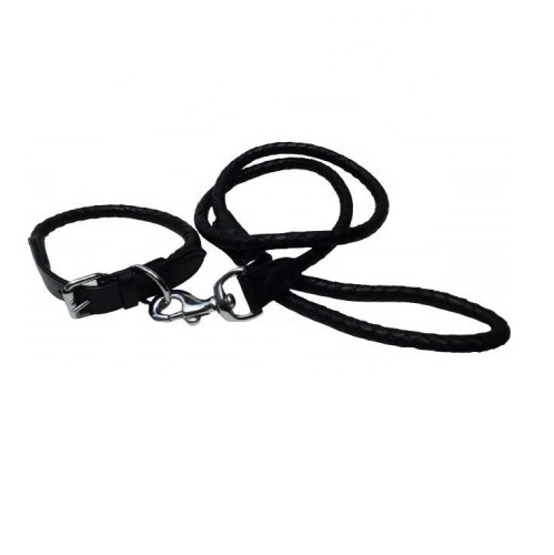 Heavy-duty durable woven leather dog leather strap woven training walking pet supplies