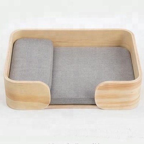 High-end and comfortable wooden pet bed with cushions, supplied by ODM/ wholesaler for dogs made in Vietnam