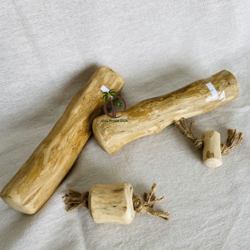 Organic coffee wood dog chewing toy set, natural pet products, Vietnamese eco-friendly chewing dog toys, cat house