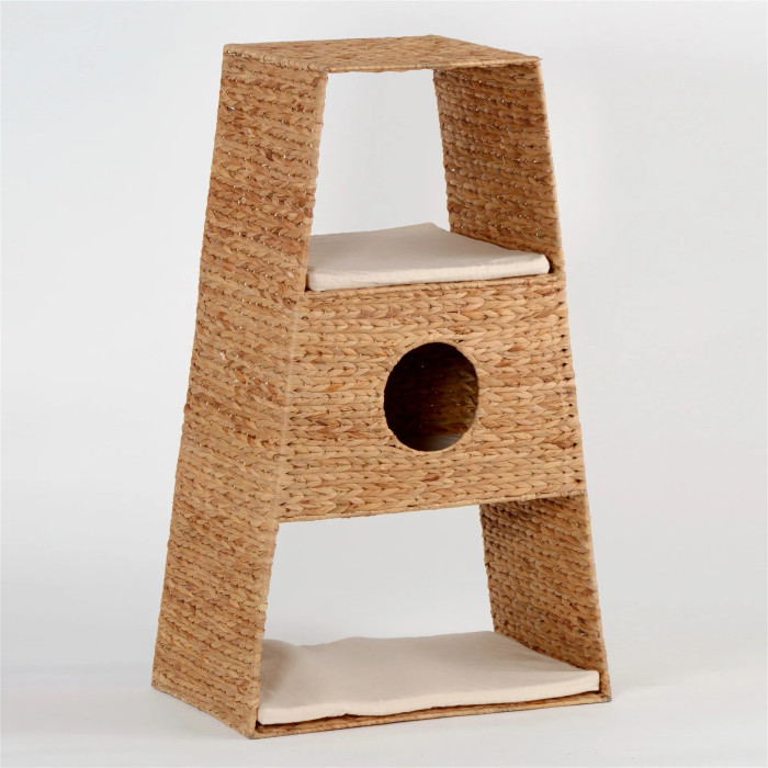 Natural water hyacinth cat villa hammock woven pet accessories and cat products produced by Vietnamese manufacturers