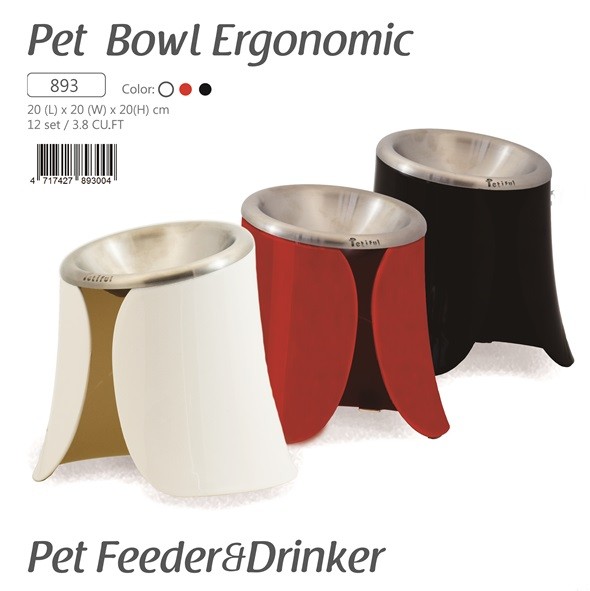 893 Best-selling pet products, stainless steel ergonomic bowl, feeder, round cat and dog bowl, pet products