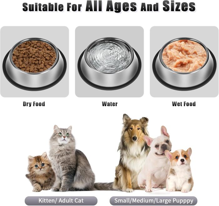 Bulk order delivery of pet bowls, feeders, cat feeders, adjustable pet supplies, anti-slip stainless steel dog food, water bowls