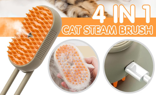 New steam dog brush 3-in-1, dog steam dog brush, dog spray massage comb, pet grooming comb, hair removal brush, pet supplies