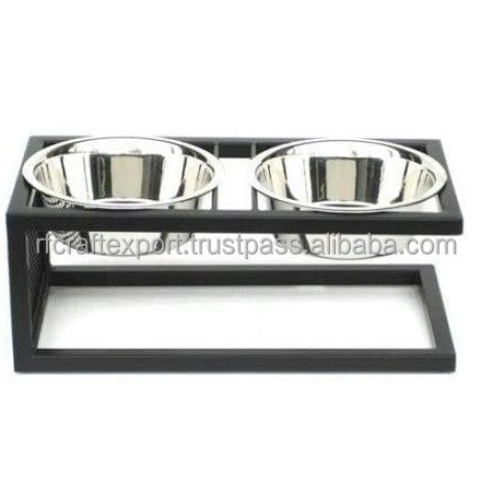 Wooden cat feeder, anti-slip stand, pet food tray rack, iron stand, single bowl food serving, pet supplies