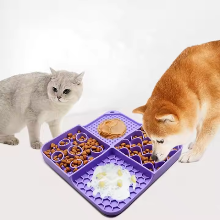 Two-in-one slow food dog feeder, food-grade silicone licking pad and licking pad cat and dog pet products