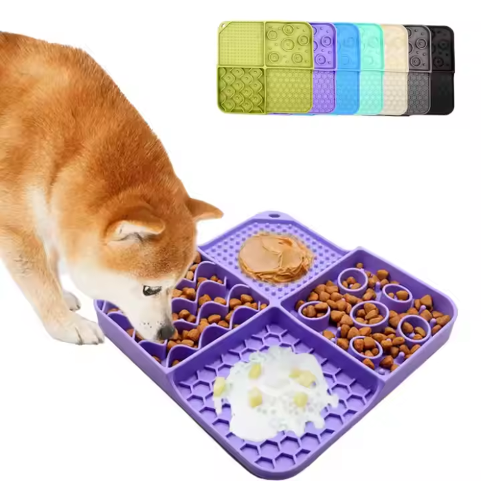 Two-in-one slow food dog feeder, food-grade silicone licking pad and licking pad cat and dog pet products