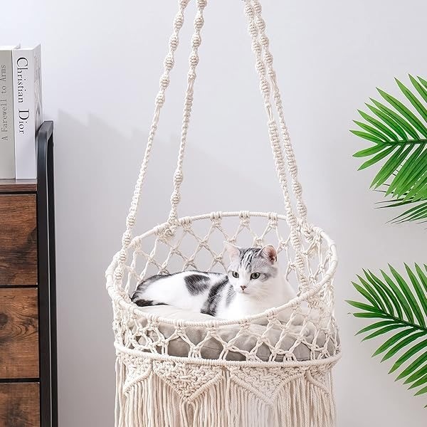 Customized Bohemian Markram cat hammock, Markram hammock cotton rope handcrafted hammock swing pet supplies