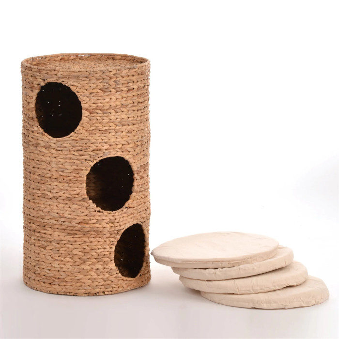 Natural water hyacinth cat villa hammock woven pet accessories and cat products produced by Vietnamese manufacturers