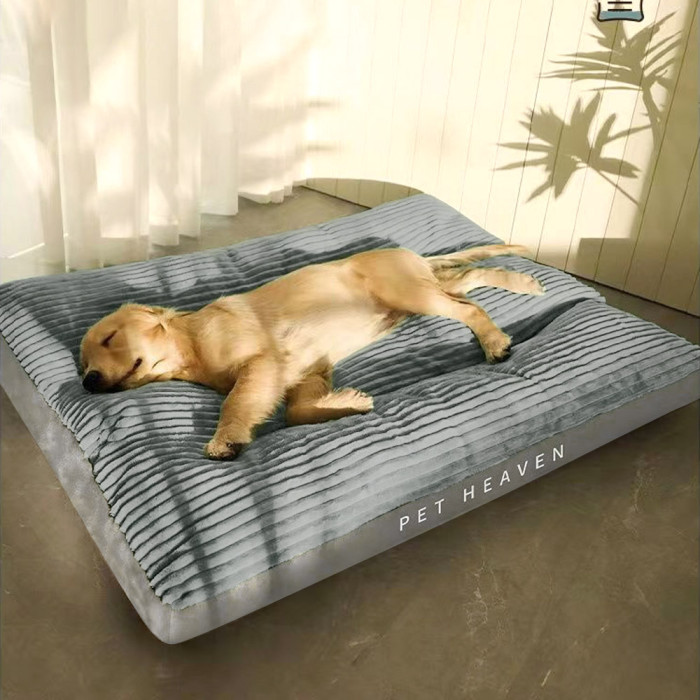 Soft winter warm sleep corduroy pad, medium-sized detachable puppy sofa bed, pet supplies