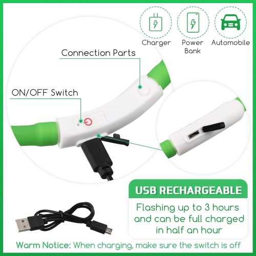 Pet supplies, light-emitting diode collars, charging neon lights, colored lights, night-time dog walking luminous collars