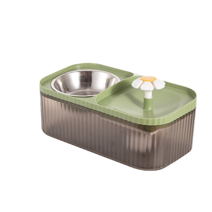 2-in-1 automatic cat fountain pet feeder with food bowl, USB electric cat tableware, pet supplies, intelligent feeding device