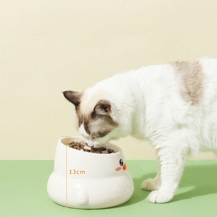 Pet bowl, high leg, diagonal neck guard, large mouth to prevent overturning injury, cat food bowl, cat bowl, pet supplies