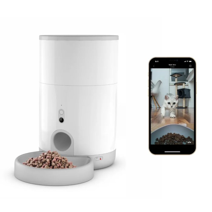 2.6-liter automatic Wifi pet feeder, pet supplies with camera, suitable for two-way audio intelligent application control of programmable meals for cats and dogs