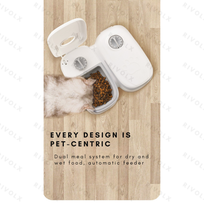 Automatic pet feeder, smart food dispenser, cat and dog timer, stainless steel bowl, automatic dog and cat pet feeding, pet supplies
