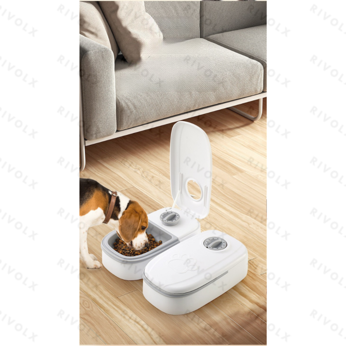 Automatic pet feeder, smart food dispenser, cat and dog timer, stainless steel bowl, automatic dog and cat pet feeding, pet supplies