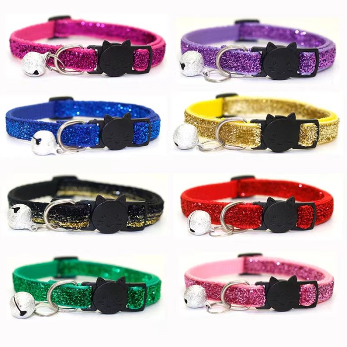 New pet decoration cat collars, bell collars, golden scallion velvet dog collars, pet products
