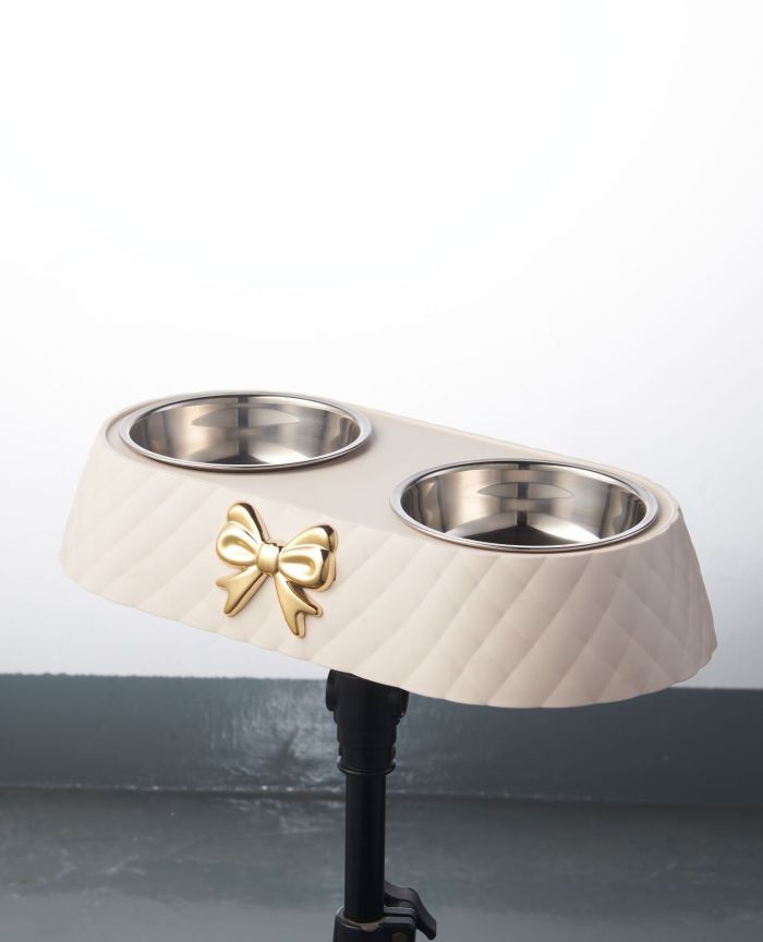Wholesale of pet supplies, bow, pet double bowls, stainless steel dog bowls, drinking and feeding cat bowls