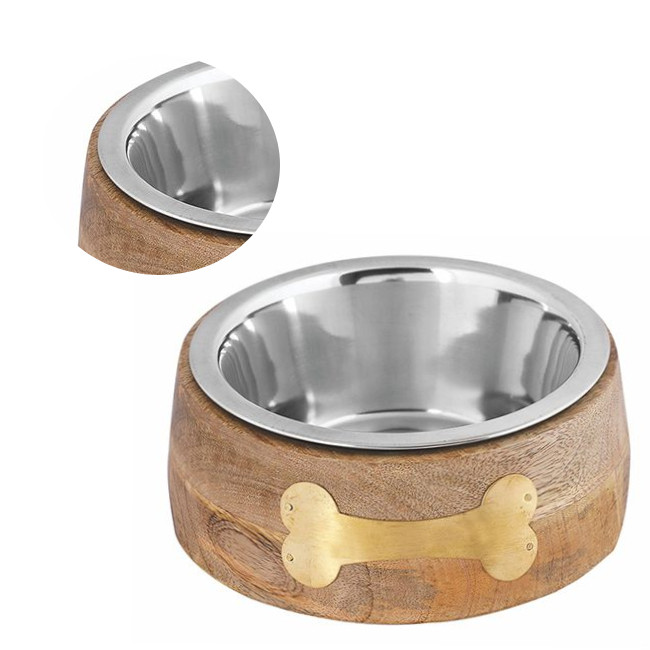Wholesale price of custom-made wooden pet bowls based on samples, high-quality grade wooden pet feeders and pet bowls supply