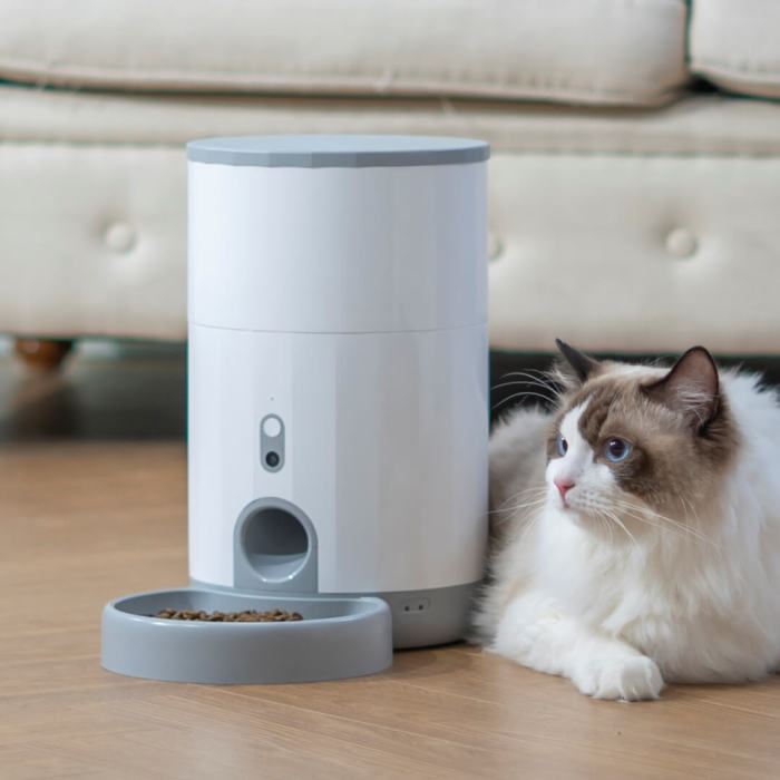 2.6-liter automatic Wifi pet feeder, pet supplies with camera, suitable for two-way audio intelligent application control of programmable meals for cats and dogs