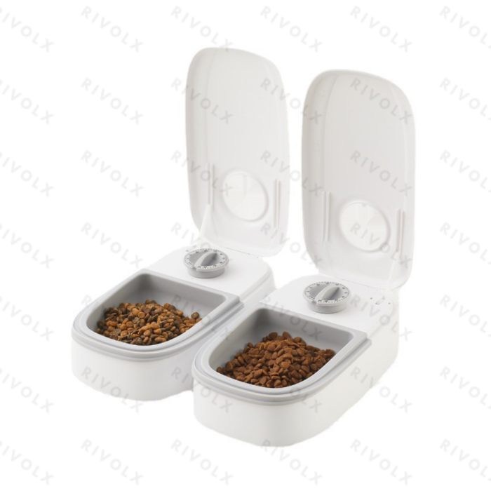 Automatic pet feeder, smart food dispenser, cat and dog timer, stainless steel bowl, automatic dog and cat pet feeding, pet supplies