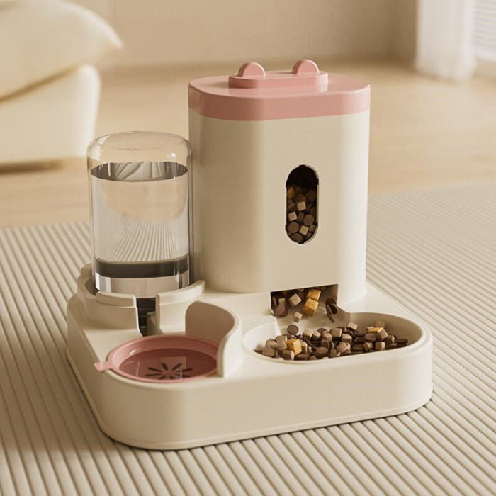 Automatic pet feeder bowl with water dispenser, universal food feeder for cats and dogs, new pet supplies