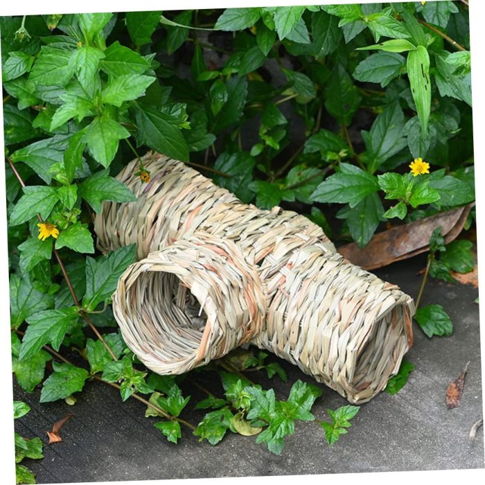 3-way hamster tunnel, handmade pet products, chewing toys, mouse toys, portable hamster cave weaving, hamster tunnel, small animal games