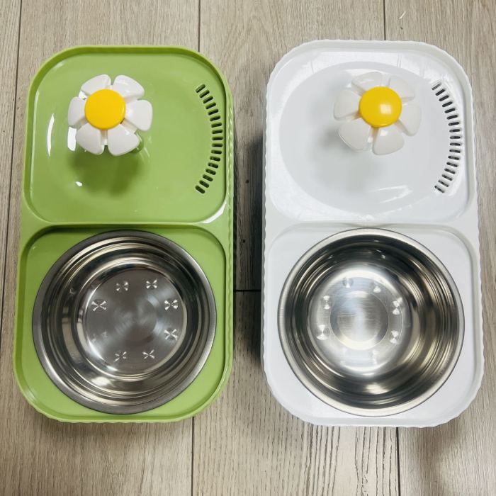 2-in-1 automatic cat fountain pet feeder with food bowl, USB electric cat tableware, pet supplies, intelligent feeding device