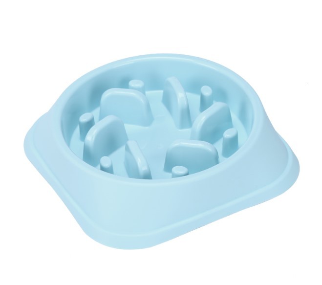 Pet dog feeding food bowl, small dog plastic deceleration food bowl to prevent obesity, pet supplies