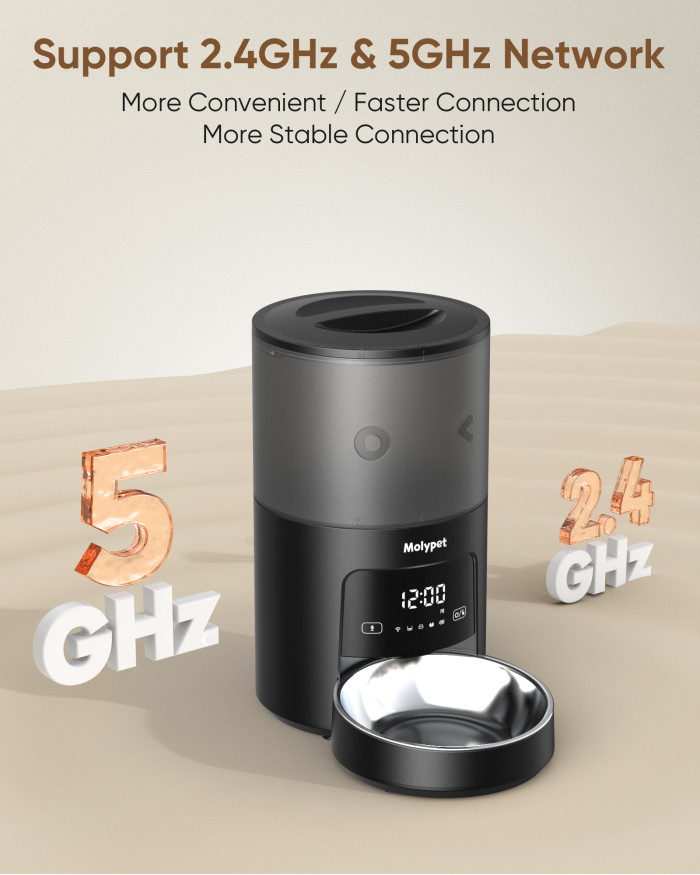 Wholesale 6L Smart WIFI Dual Power Supply 10 Meals 48 Protions Timer Pet Dry Food Feeder With Stainless Steel Bowls