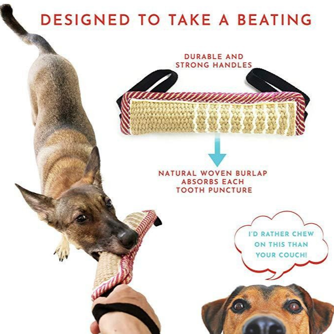 Bamboo dog training, bite force stick, thick rope, teeth grinding target, effective holding and standing pet supplies