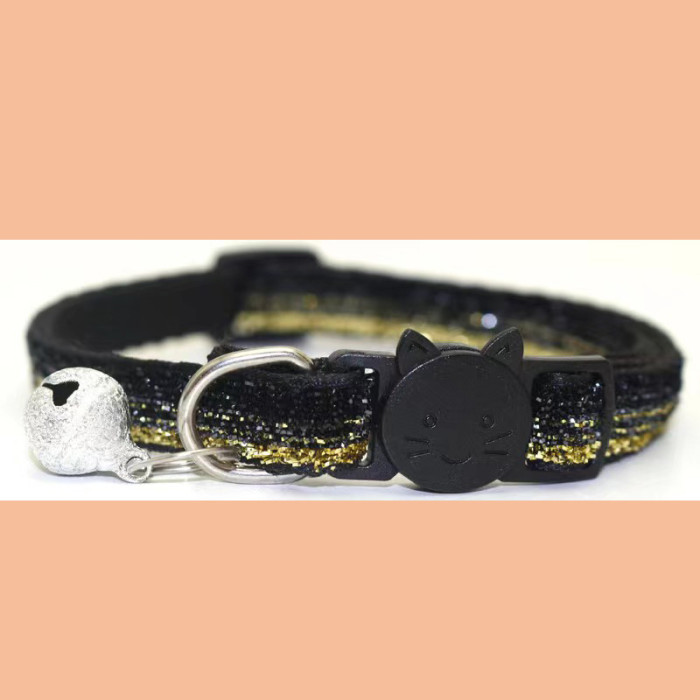 New pet decoration cat collars, bell collars, golden scallion velvet dog collars, pet products