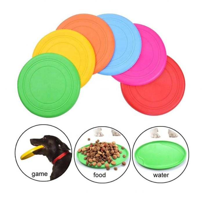 Pet dog silicone toy frisbee training interactive toy pet supplies frisbee