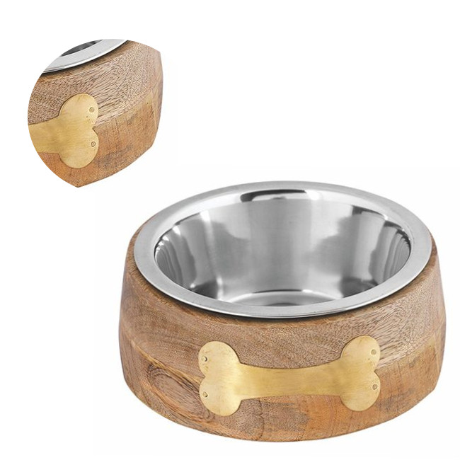 Wholesale price of custom-made wooden pet bowls based on samples, high-quality grade wooden pet feeders and pet bowls supply