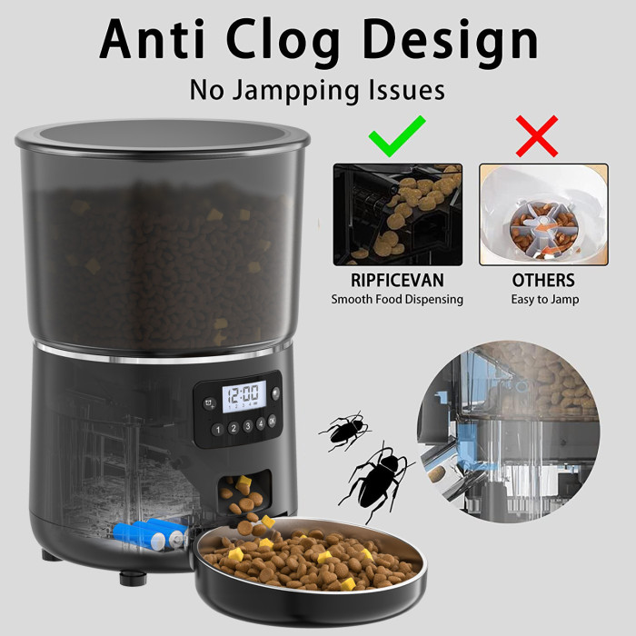 4L不锈钢智能宠物自动喂料器涂鸦APP语音视频功能猫狗双电源时间量化
