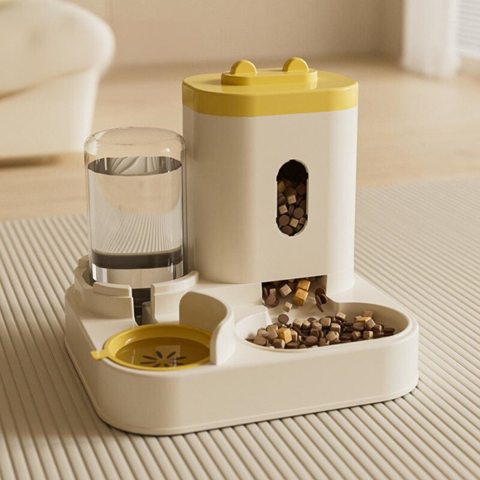 Automatic pet feeder bowl with water dispenser, universal food feeder for cats and dogs, new pet supplies