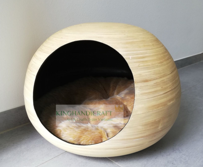 Wholesale of luxury natural bamboo cage cat and dog pet bedroom accessories and supplies with skin-friendly pads