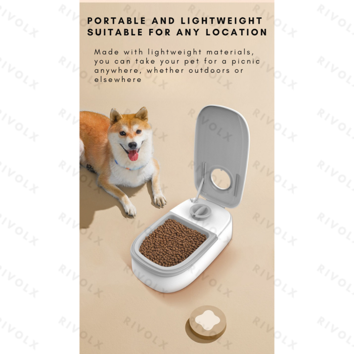 Automatic pet feeder, smart food dispenser, cat and dog timer, stainless steel bowl, automatic dog and cat pet feeding, pet supplies