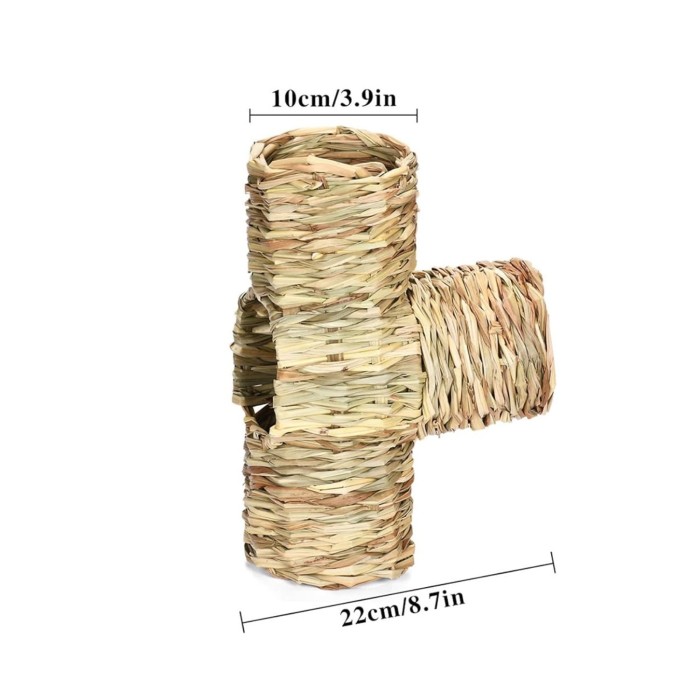 3-way hamster tunnel, handmade pet products, chewing toys, mouse toys, portable hamster cave weaving, hamster tunnel, small animal games