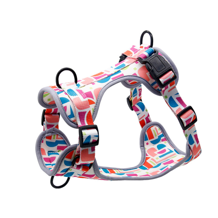 Muker luxury custom patterned pet strappy jacket, neoprene polyester adjustable comfort pet product